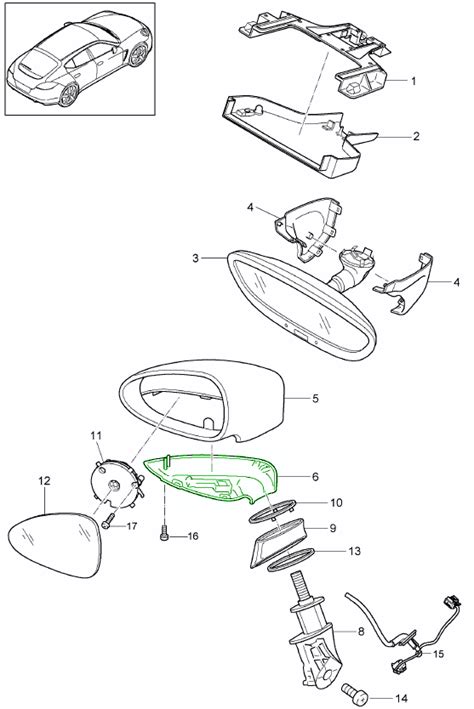 Porsche 970 Panamera Door mirror cover 97073171908 97073172008 ...