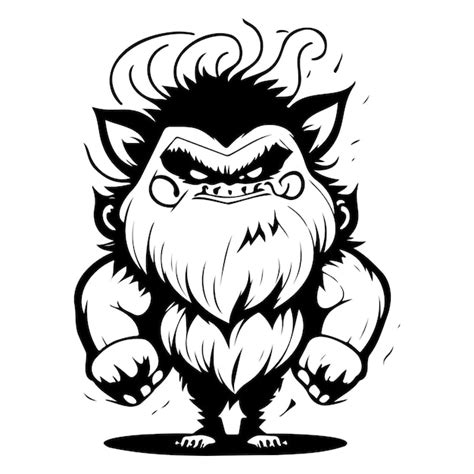 Premium Vector Halloween Troll Scary Illustration Sketch Hand Draw