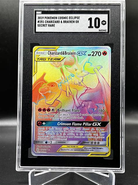 Mavin Charizard Braixen GX 2019 Cosmic Eclipse Pokémon SECRET RARE