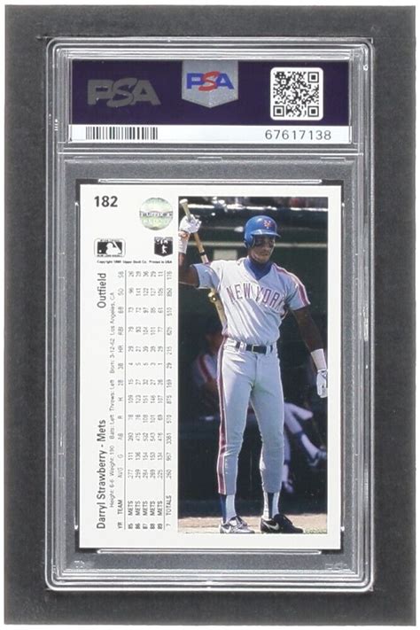 Ny Mets Darryl Strawberry Upper Deck Baseball Card Psa