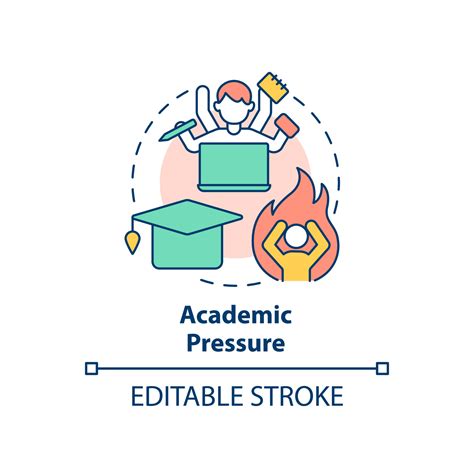 Academic Pressure Concept Icon Teenage Issue Abstract Idea Thin Line