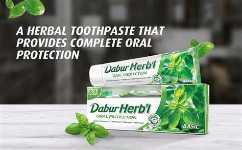 Dabur Herbal Basil Oral Protection Toothpaste 150g Toothbrush Pack