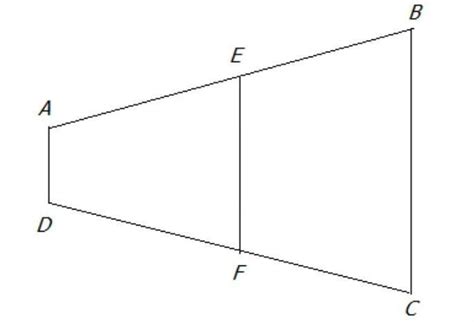 Na figura abaixo os lados AD e BC são paralelos e o ponto E sobre o