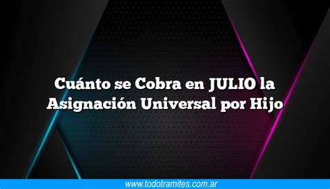 Cu Nto Se Cobra En Julio La Asignaci N Universal Por Hijo Tramites