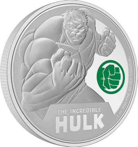 Dollars Incredible Hulk Marvel Classic Superheroes Oz Silver Coin