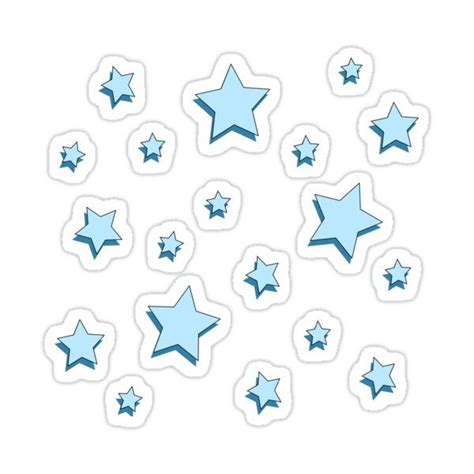 Pastel Blue Stars Pack Sticker For Sale By Alexis000 Pegatinas