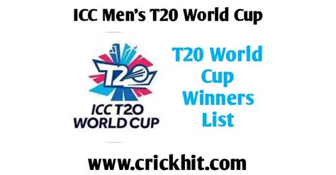 List Of Icc Mens T20 World Cup Winners Year Wise Crickhit