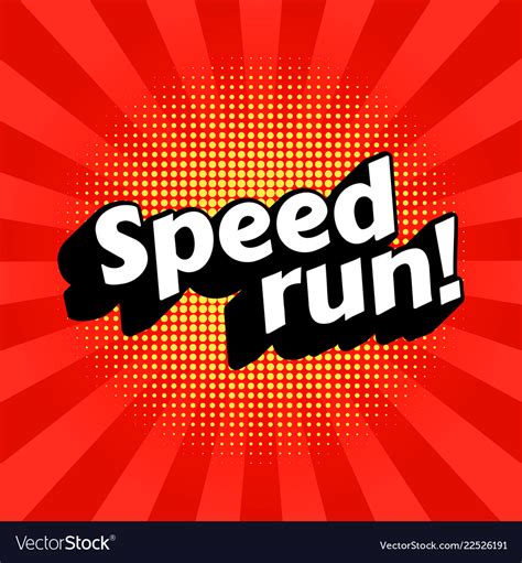 Speedrun poster image Royalty Free Vector Image