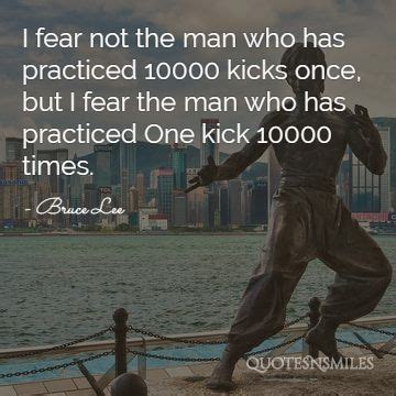 I Fear Not The Man Who Has Practiced 10000 Kicks Once But I Fear The