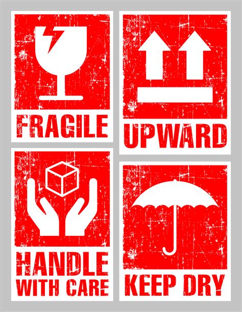 Warning Fragile Sign Grunge Sticker 12762066 Vector Art At Vecteezy