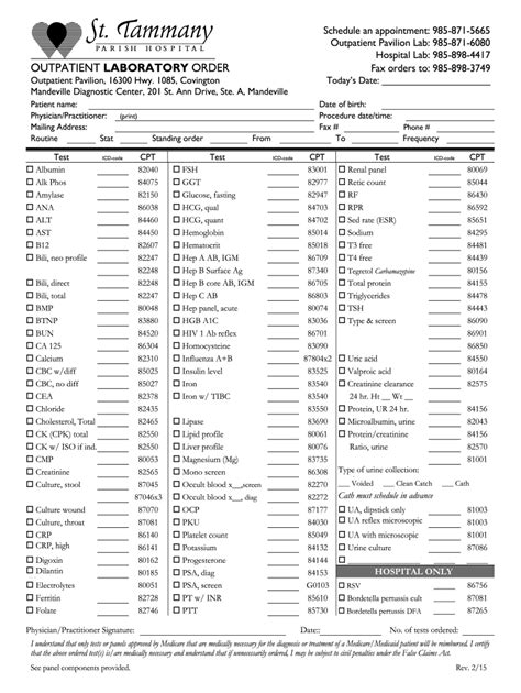 Labcorp Test Request Form