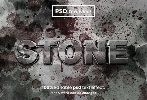 Premium PSD Stone 3d Editable Text Effect