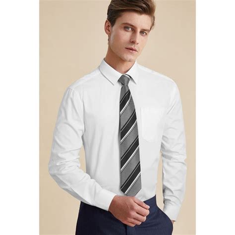 mens shirt  tie handkerchief set  whiteblack shirt tie