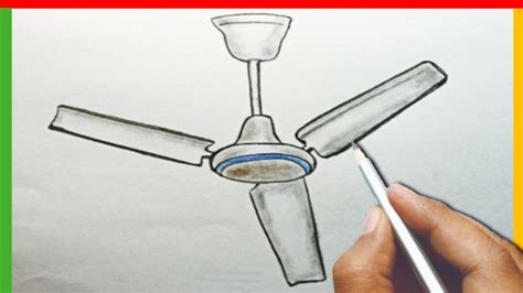 How To Draw A Ceiling Fan Drawing Easy Step By Step Taniagtvofficial