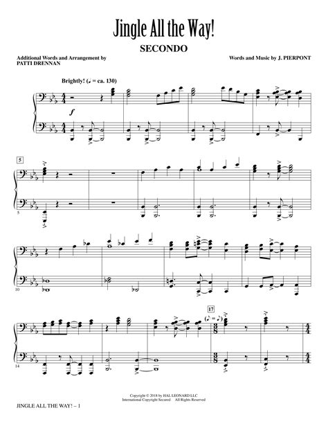 James Pierpont "Jingle All The Way!" Sheet Music for Piano Duet ...