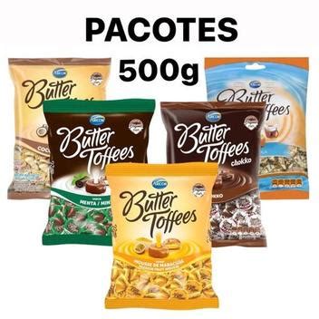 Balas De Caramelo Butter Toffees Pacote 500g Sabores Variados Arcor