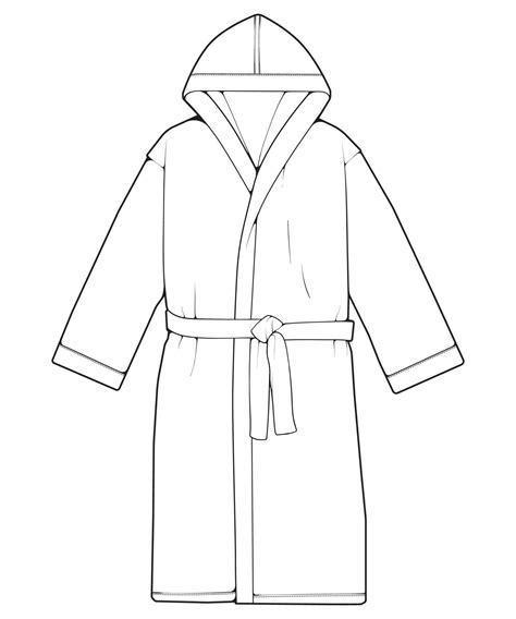 Bathrobe Vector Lineart Outline Vector Bathrobe Isolated On White