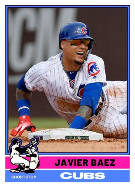 Javier Baez Cubs 1976 Topps Design Chicago Cubs History Baseball