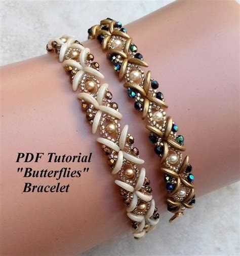 Beading Bracelet Pattern Butterflies Tutorial Etsy España Modelli