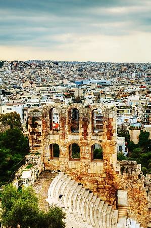 Das Odeon Des Herodes Atticus Blick In Athen Lizenzfreies Bild