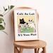 French Cafe Au Lait Cat Print Retro Drink Poster Bistro Coffee