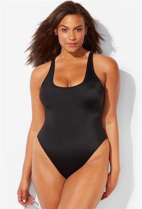 Plus Size Ashley Graham X Swimsuits For All Hotshot Black One Piece