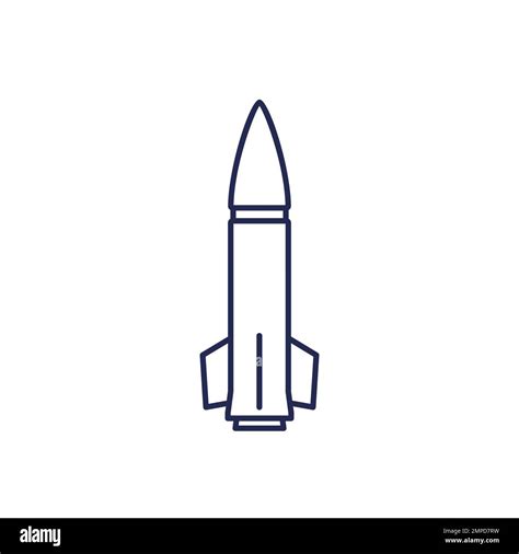 Ballistic Missile Icon On White Line Vector Stock Vector Image Art