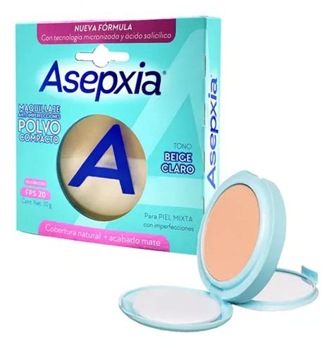 Maquillaje En Polvo Compacto Asepxia Tono Beige Claro G Meses Sin