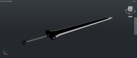 Kirito Black Iron Greatsword 3d Dwg