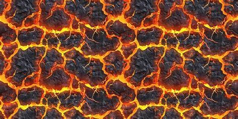 Seamless Glowing Melted Magma Pattern Tileable Cracked Lava Texture Great For Video Game Design