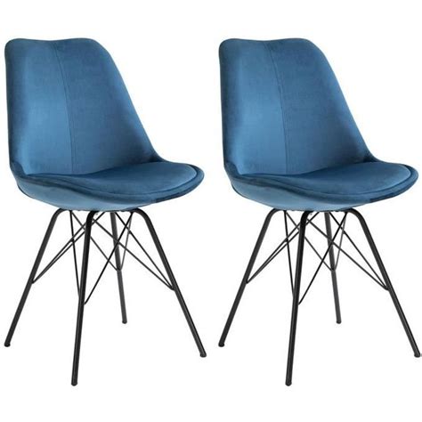 Lot de 2 chaises de salle à manger EVEREST siège coque en plastique