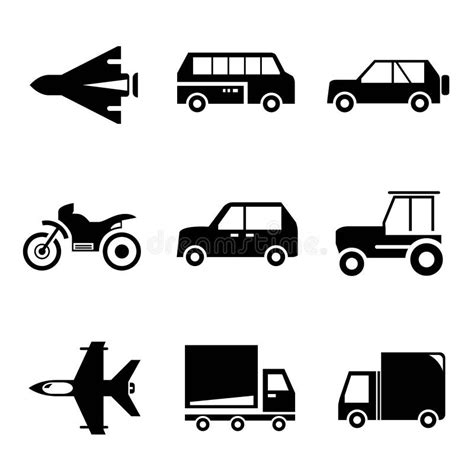 Vehicle Icons European Truck Semitrailer Vector Stock Vector