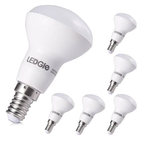 Ledgle 6 Pack E14 Led Light Bulbs 6w R50 Reflector Bulbs 50w Incandescent Bulbs Equivalent