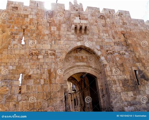 Israel Médio Oriente Jerusalém Porta Do Dos Leões Cidade Velha