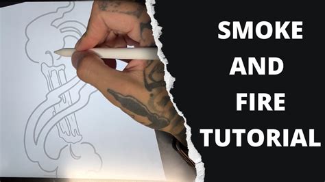 Tattoo Design Tutorial How To Draw Flames And Smoke Youtube