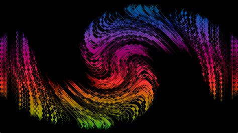 Waves Of Color On A Black Background By Lonewolf6738