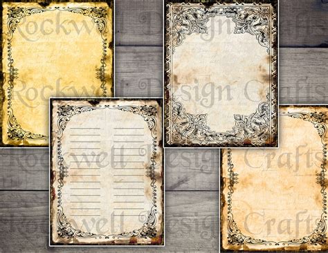 Grungy Slimline Journal Kit Digital Papers Junk Journal Printables Tall Skinny Tall Slim