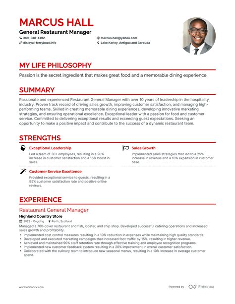 3 Successful General Restaurant Manager Resume Examples And Writing