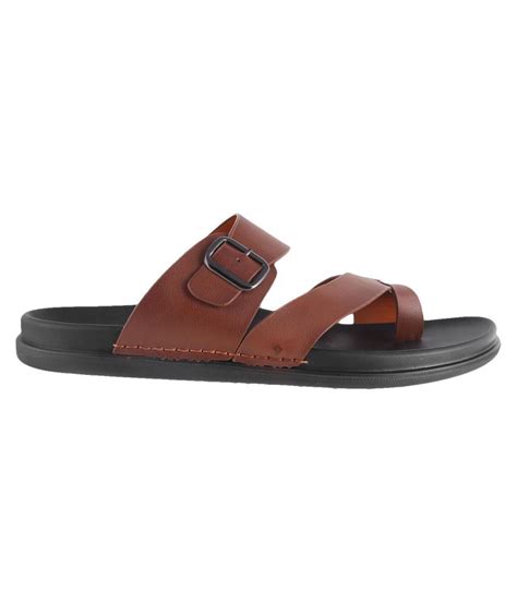 Metro Brown Synthetic Leather Sandals Buy Metro Brown Synthetic