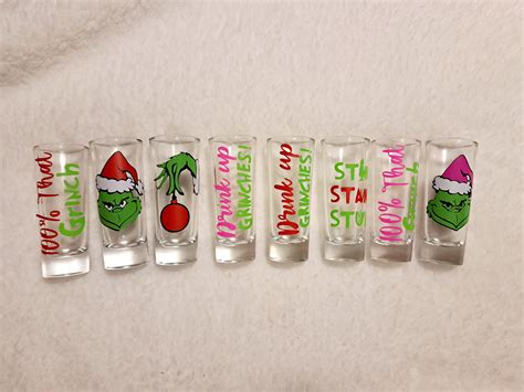 Grinch Shot Glasses Grinch Christmas Shot Glasses Shots Stink