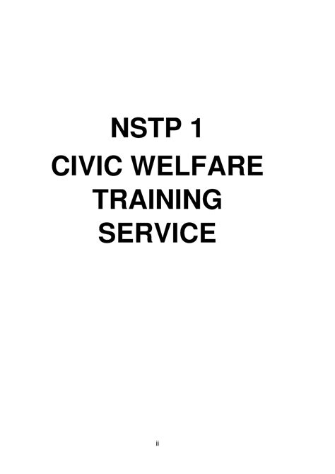 Nstp 1 Module Learning Material Ii Nstp 1 Civic Welfare Training