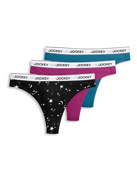 Jockey® Essentials Women S Cotton Stretch Thong 3 Pack