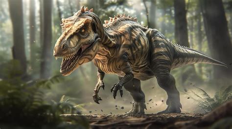 Premium Photo The Fearsome Tyrannosaurus Rex Stands Tall In The