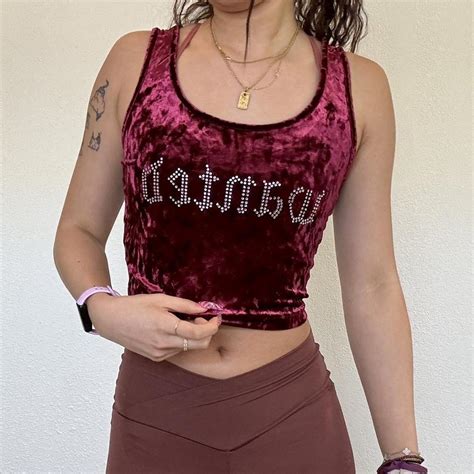 Red Velvet Crop Top From Forever 21 Says “wanted” Depop