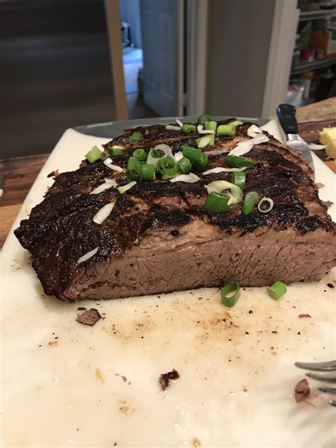 First Attempt At Brisket Cooked In Grill With Smoke Box For 2 Hours