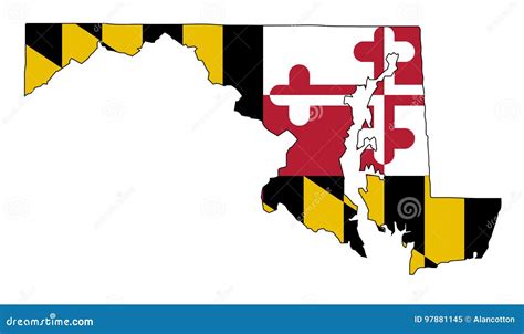 Mapa Y Bandera Del Esquema De Maryland Ilustraci N Del Vector