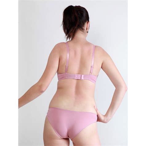 Buy Makclan Tempting Plunge Lace Lingerie Set Pink 40B Online