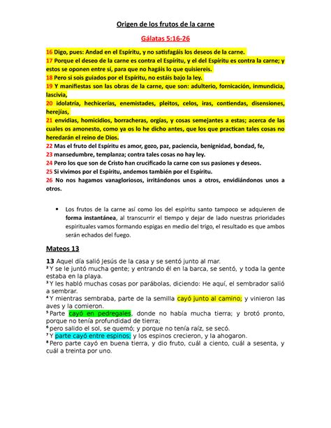 Predica frutos de la carne 2 Origen de los frutos de la carne Gálatas