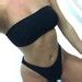 Bandeau Bikini In Black Crinkle S Style High Cut Etsy