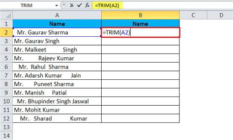 Trim In Excel Formula Examples How To Use Excel Trim Function